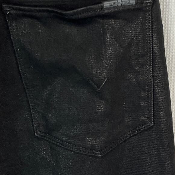 Hudson Noa High Rise Coated Straight Crop Jeans Black Stellar Wash Sz 27 - Picture 5 of 9